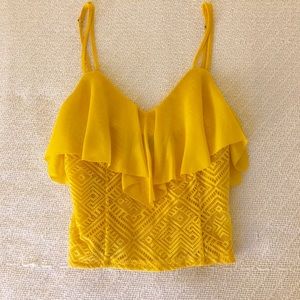Bebe ruffled crop top